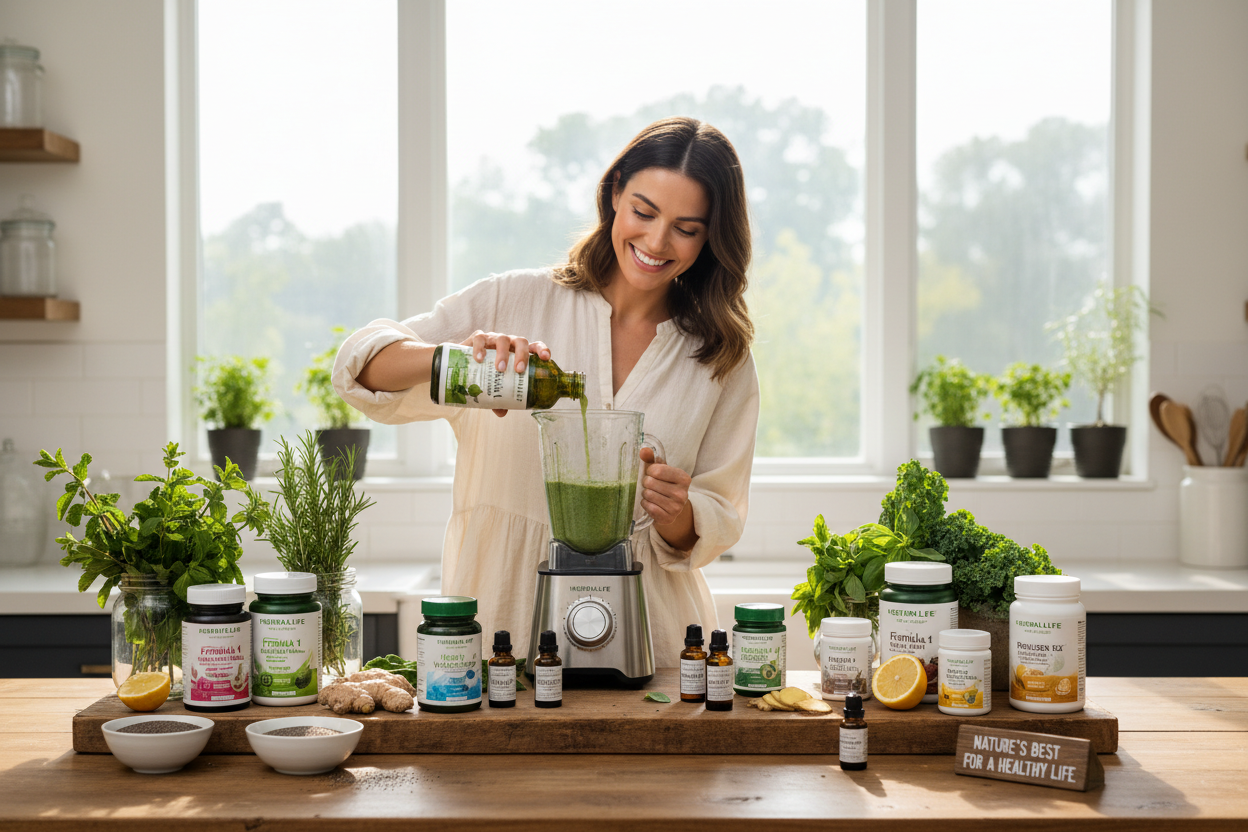 Herbal Life Product Showcase with Person